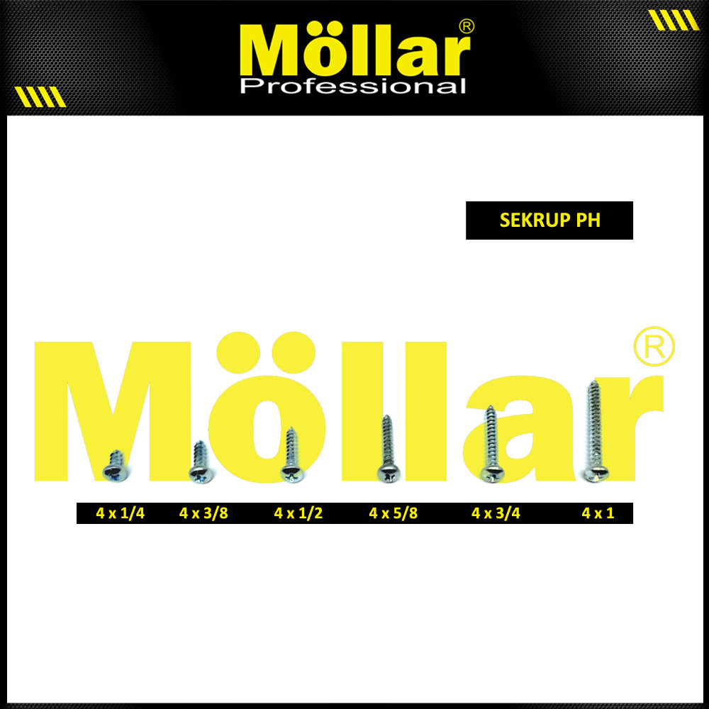 MOLLAR 93-017 Skrup PH 4 x 5/8 - 100 pcs