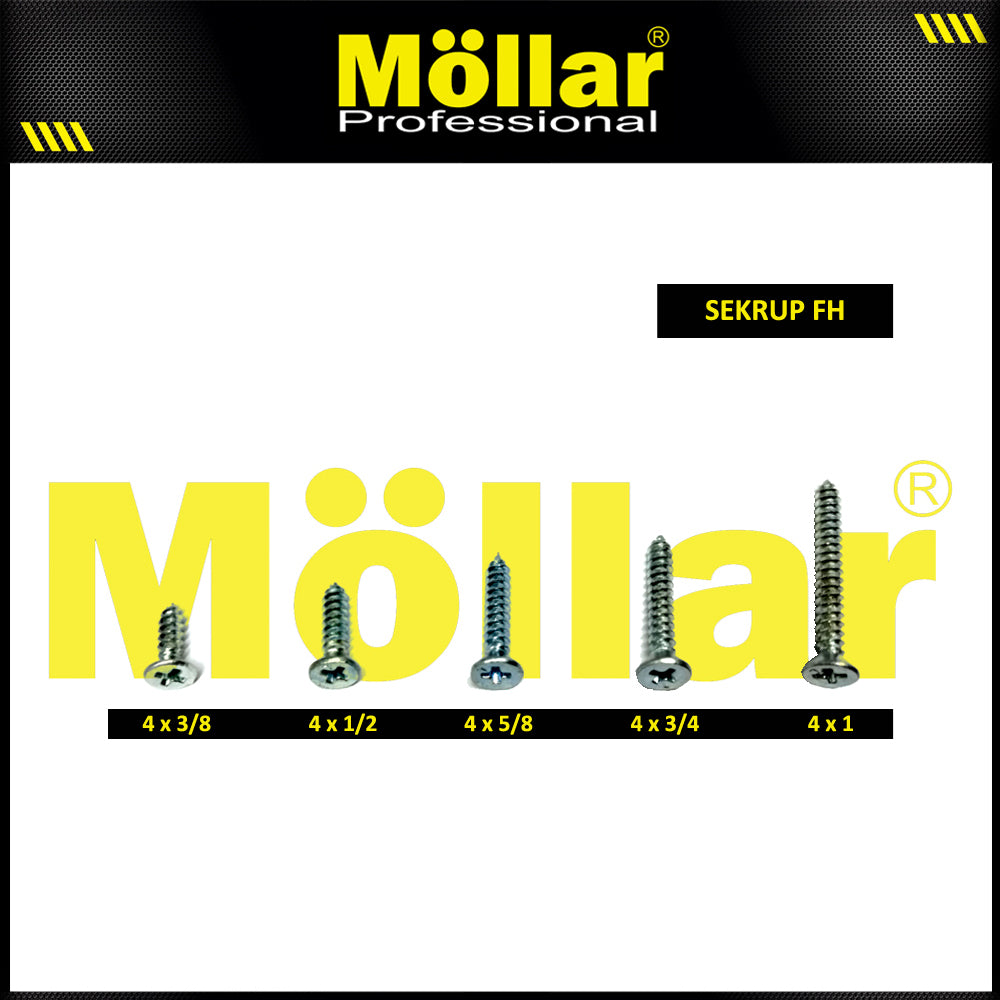 MOLLAR 93-039 Sekrup FH 4 x 3/8 - 100 pcs