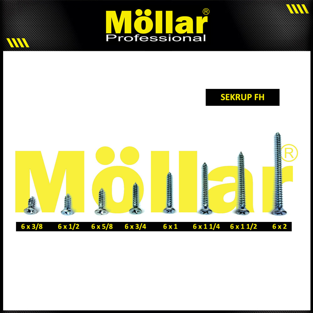 MOLLAR 93-047 Sekrup FH 6 x 3/4 - 100 pcs