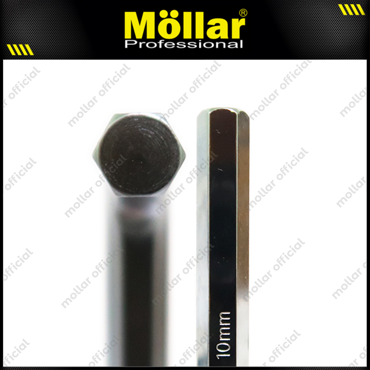 MOLLAR MLR-650113S Kunci L Set Pendek Flat 9 Pcs 1.5-10 mm S2 Steel