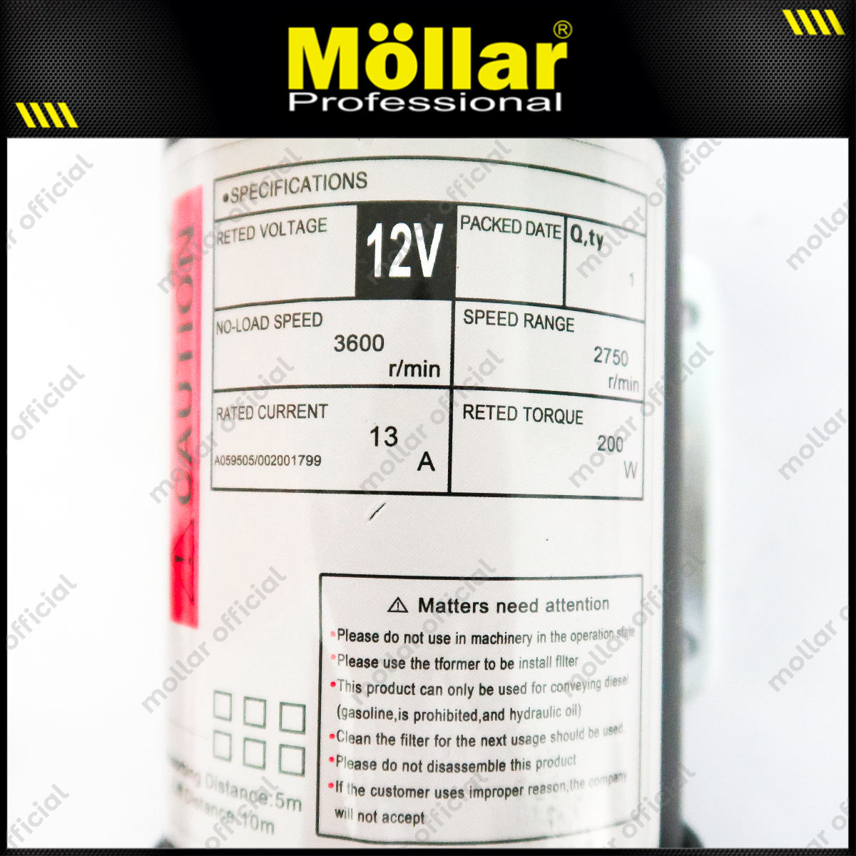 MOLLAR M02360 Pompa Oli DC 12V 200 Watt