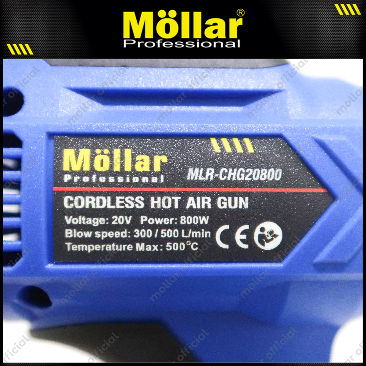 MOLLAR CHG20800-U POLOSAN Cordless Hot Gun 20V Tanpa Baterai & Charger