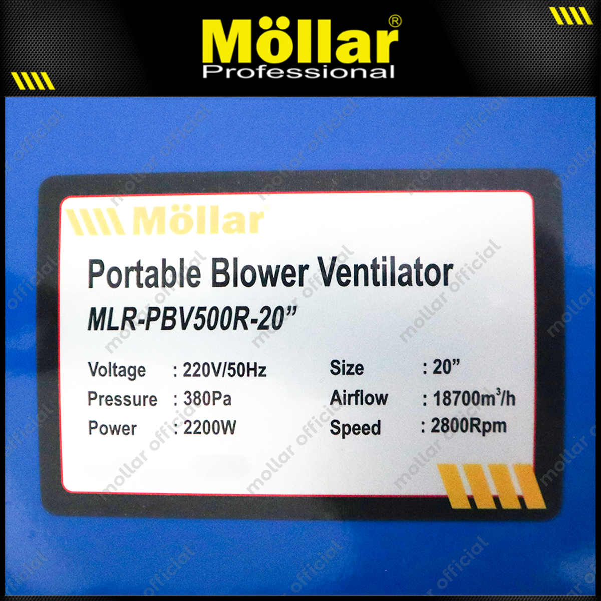 MOLLAR PBV500R Mesin Blower Ventilator Portable 20"