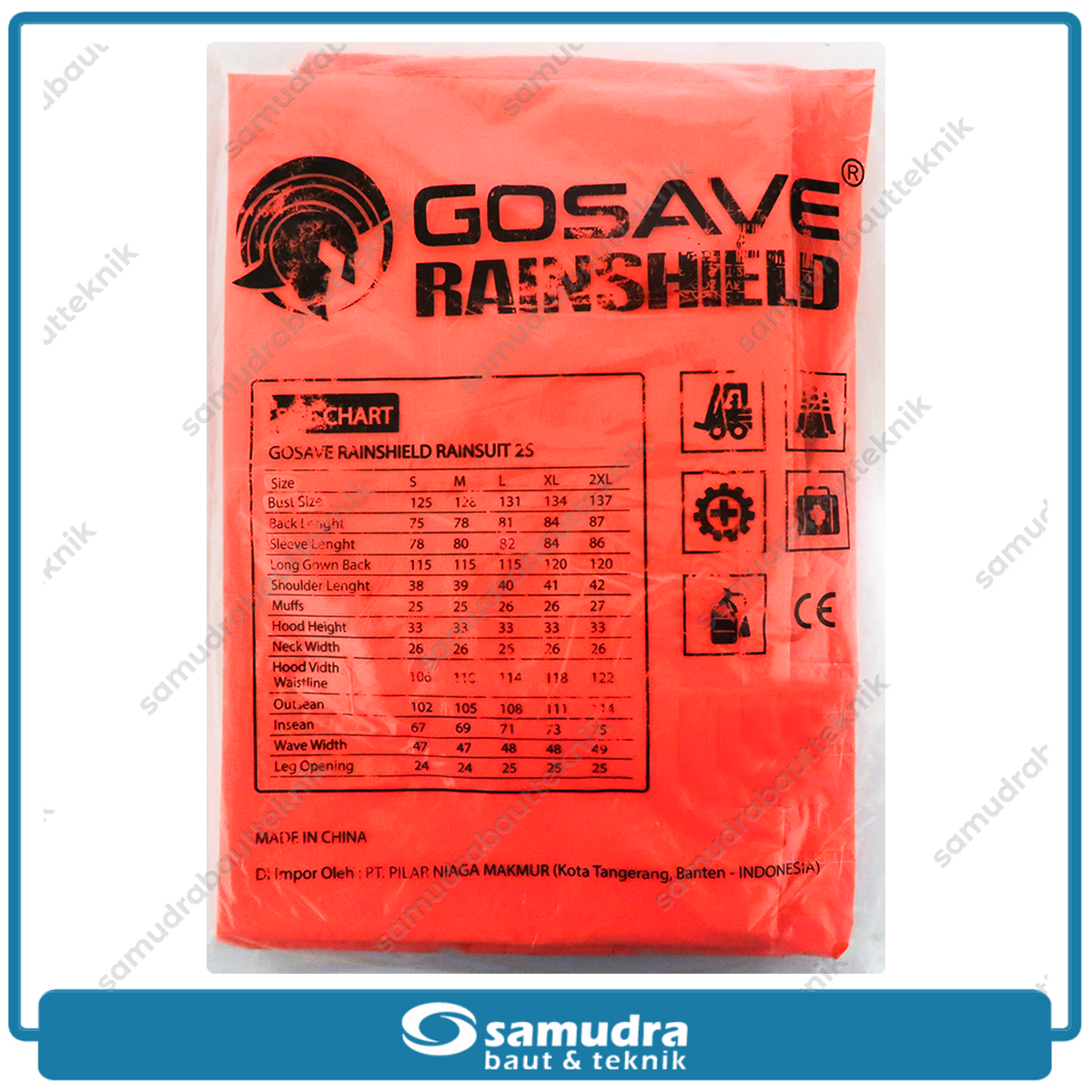GOSAVE RAINSHIELD 2S Jas Hujan Baju Celana (L) Oranye