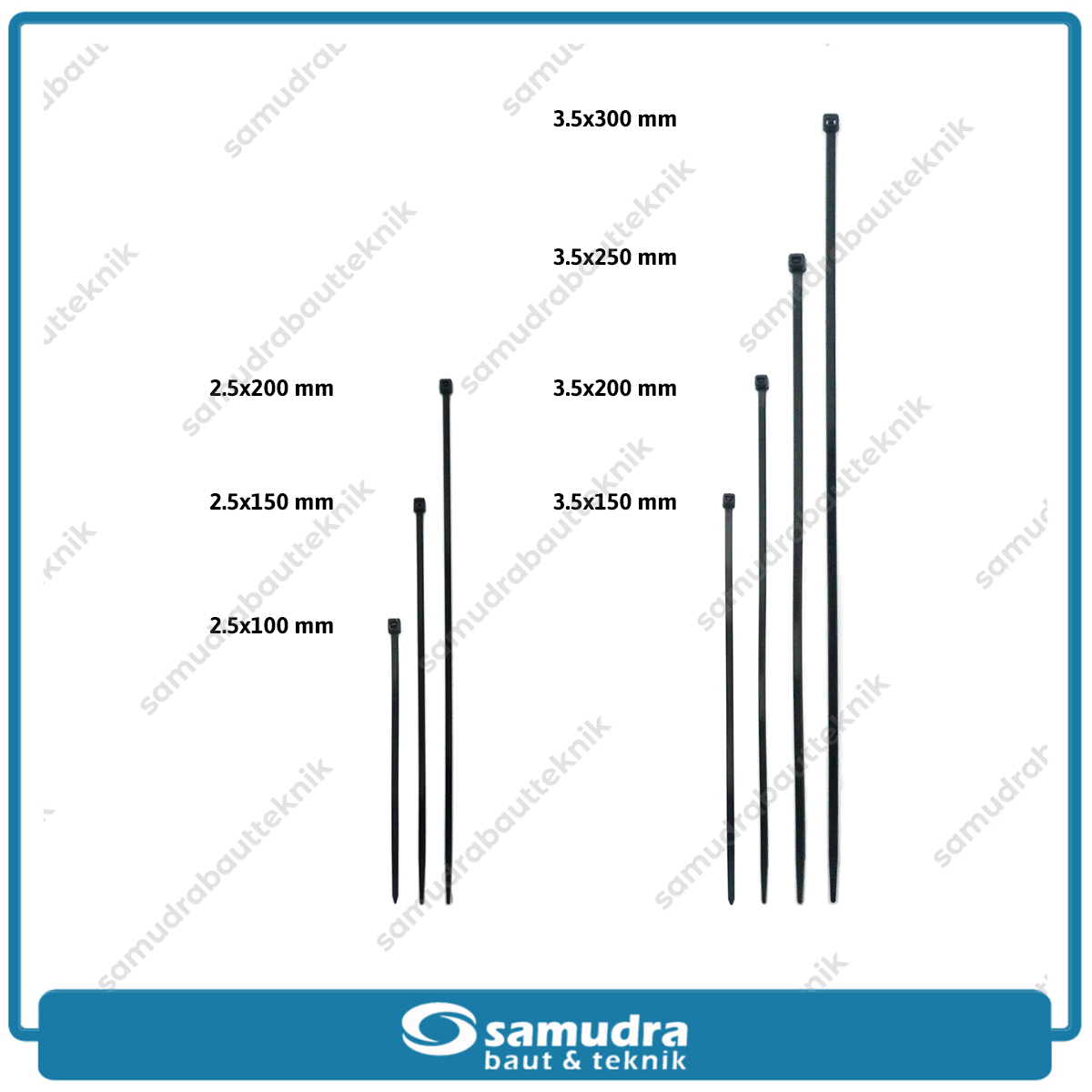 Paket 5 Set JP Kabel Ties 3.6 x 250 mm Hitam