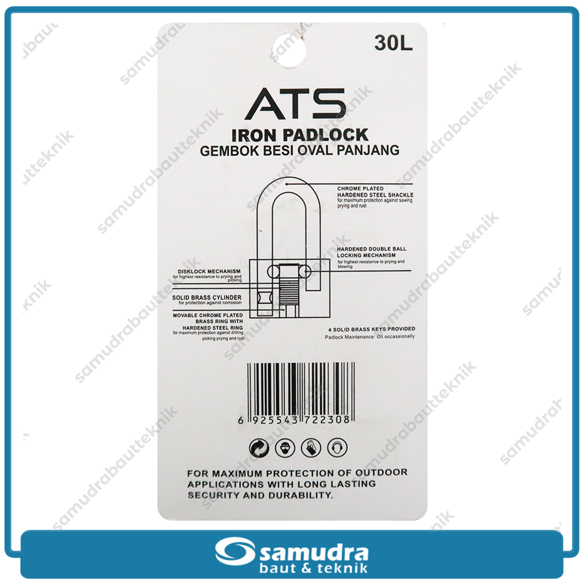 ATS Gembok 30 mm Long / Gembok Besi Leher Panjang