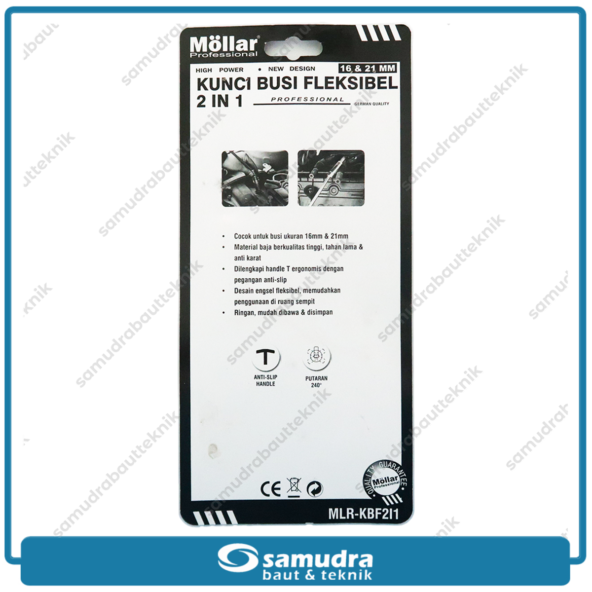 MOLLAR KBF2I1 Kunci Sok T Busi 2 in 1 (16 & 21 mm)
