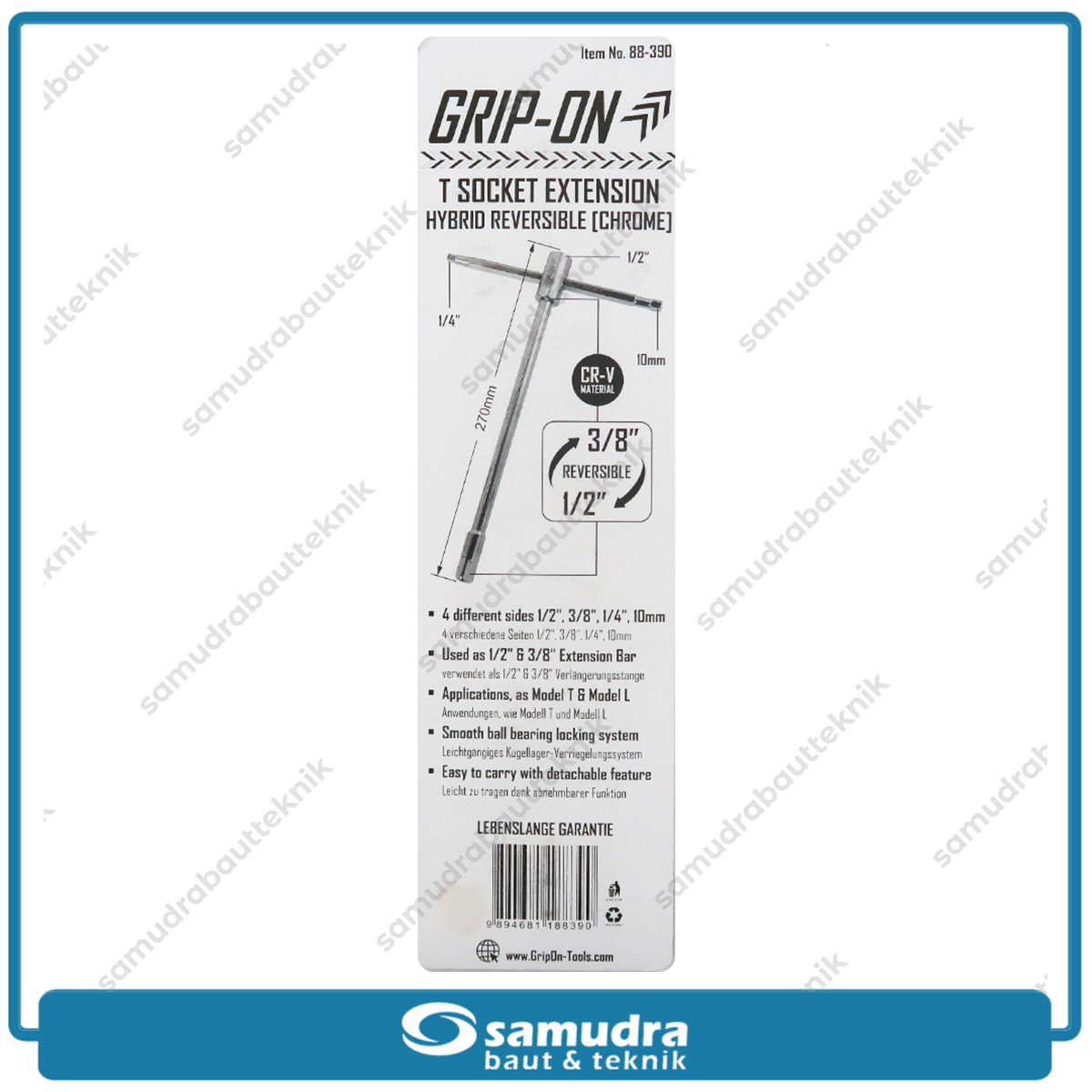 GRIPON 88-390 Kunci Sok T Hybrid Gagang Bolak Balik 7 in 1