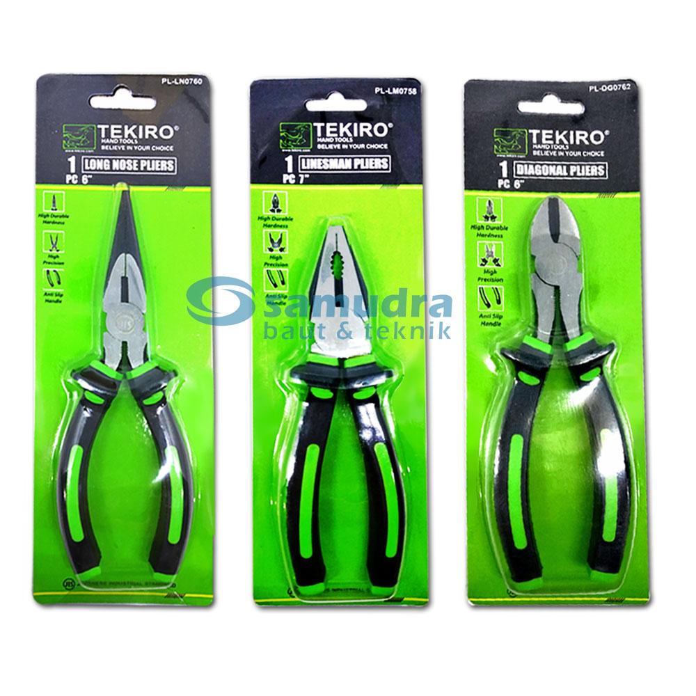 [PAKET] Termurah 3 Set Tang TEKIRO Tang Lancip - Tang Potong - Tang Kombinasi