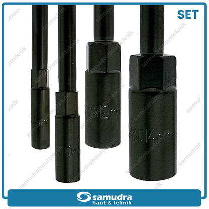 [PAKET] 4 SET TEKIRO Kunci T Sok 8 - 10 - 12 - 14 Mm Sock Shock Socket