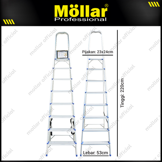 MOLLAR Tangga Rumah Aluminium 8 Step 2.2 meter