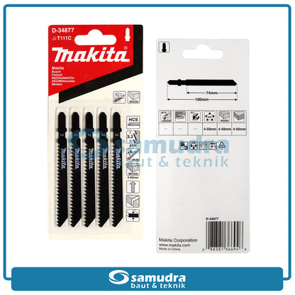 MAKITA D-34877 Mata Jigsaw T111C Set 5 pcs / Jig Saw Blade Wood Basic