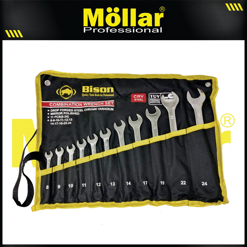 BISON Kunci Ring Pas Set 11 pcs (8-24 mm)
