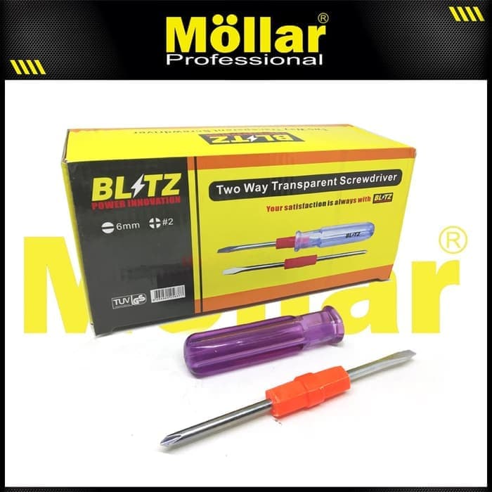 BLITZ UJ25 Obeng 2 Way Transparan 4"