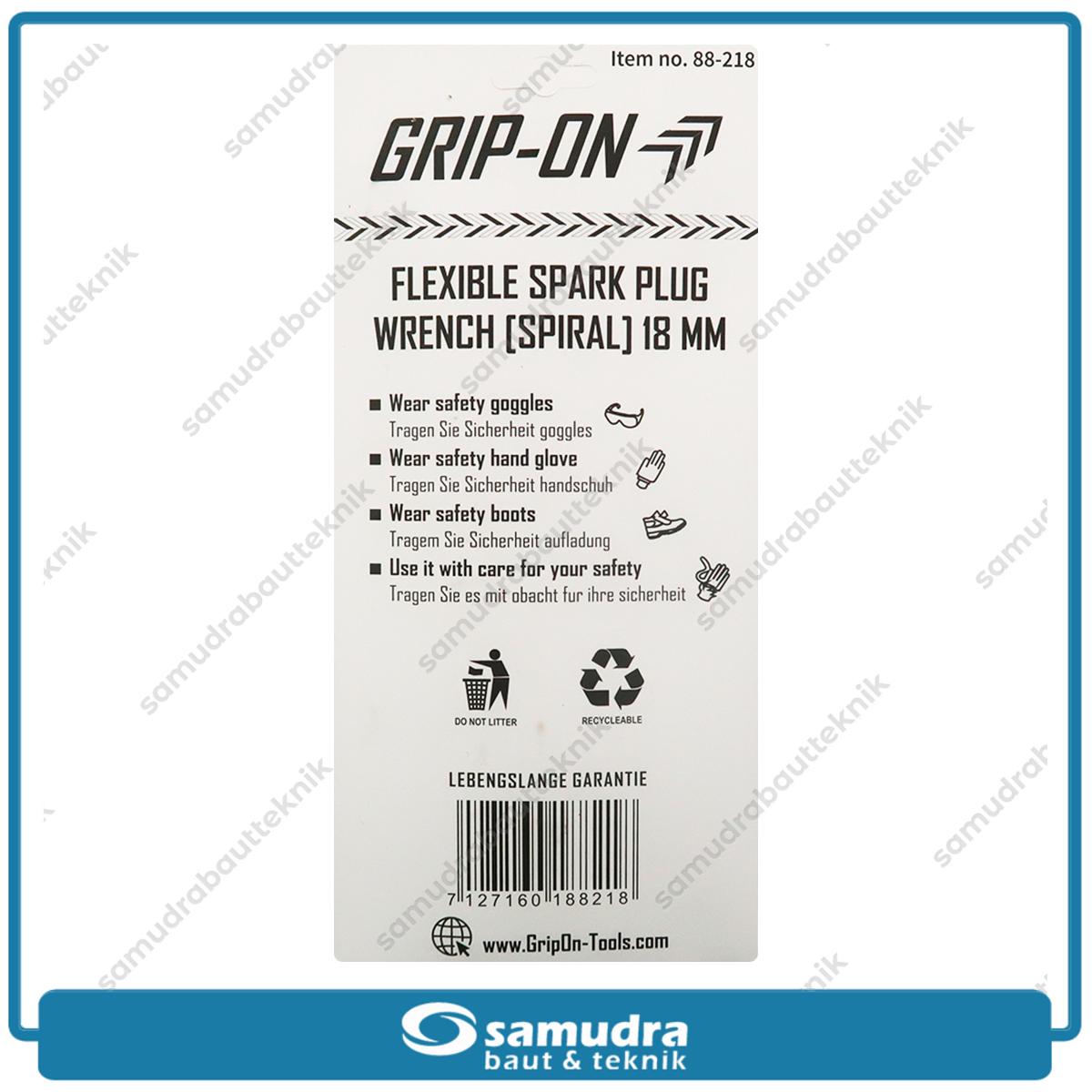 GRIPON 88-218 Kunci Sok T Busi Fleksibel Spiral 18 mm