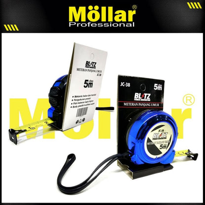 BLITZ JC38 Meteran 5 meter x 19 mm Warna Biru