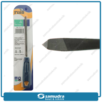 FILEX FXS-03 Kikir Segitiga 4" Blister Slim Taper