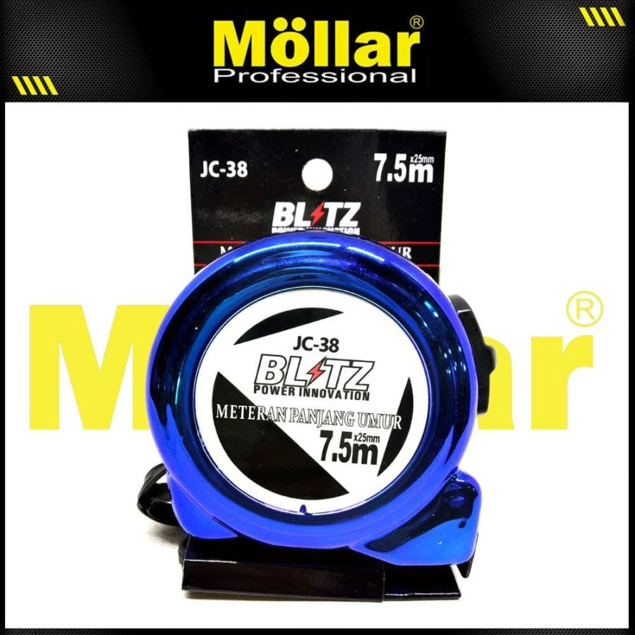 BLITZ JC38 Meteran 7.5 meter x 25 mm Warna Biru
