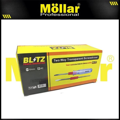 BLITZ UJ25 Obeng 2 Way Transparan 4"