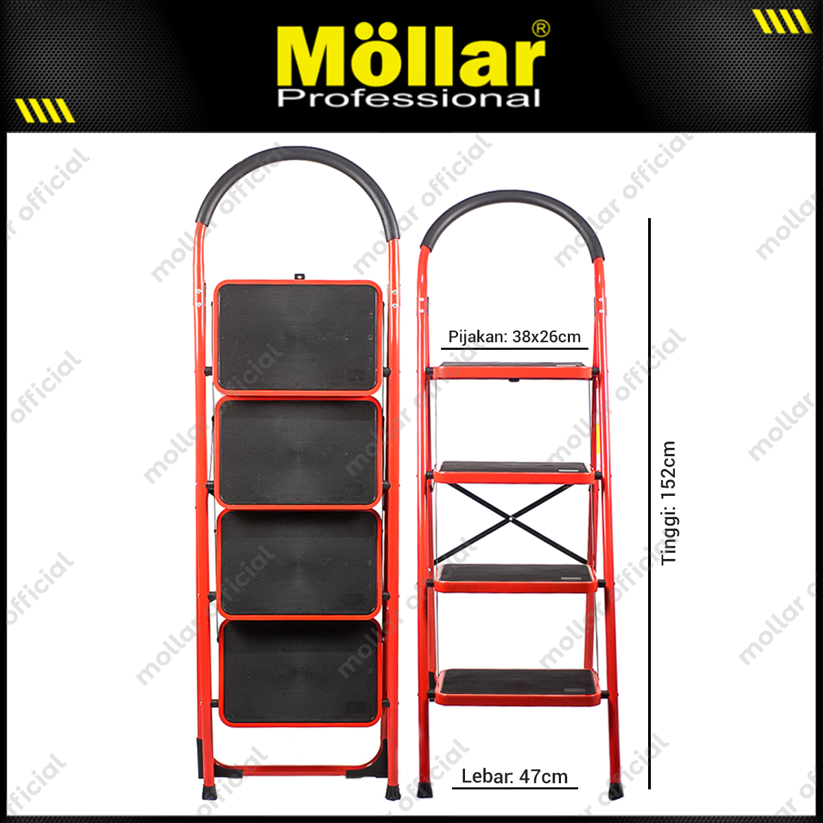 MOLLAR Tangga Rumah Besi 4 Step 1.5 meter