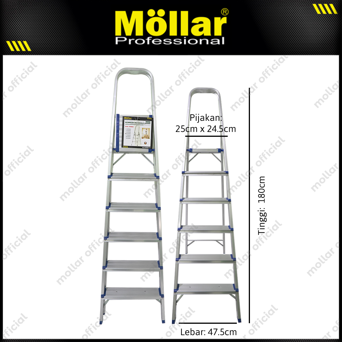 MOLLAR Tangga Rumah Aluminium 6 Step 1.8 meter