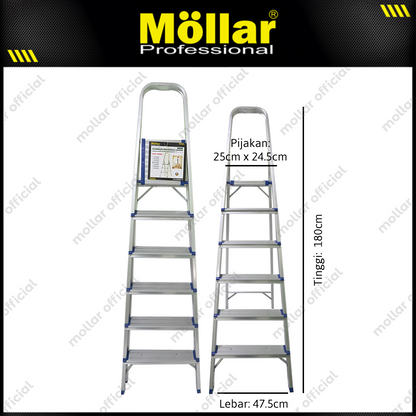 MOLLAR Tangga Rumah Aluminium 6 Step 1.8 meter