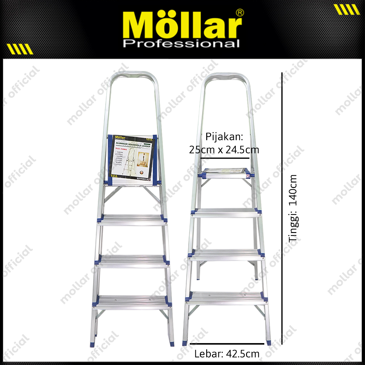 MOLLAR Tangga Rumah Aluminium 4 Step 1.5 meter