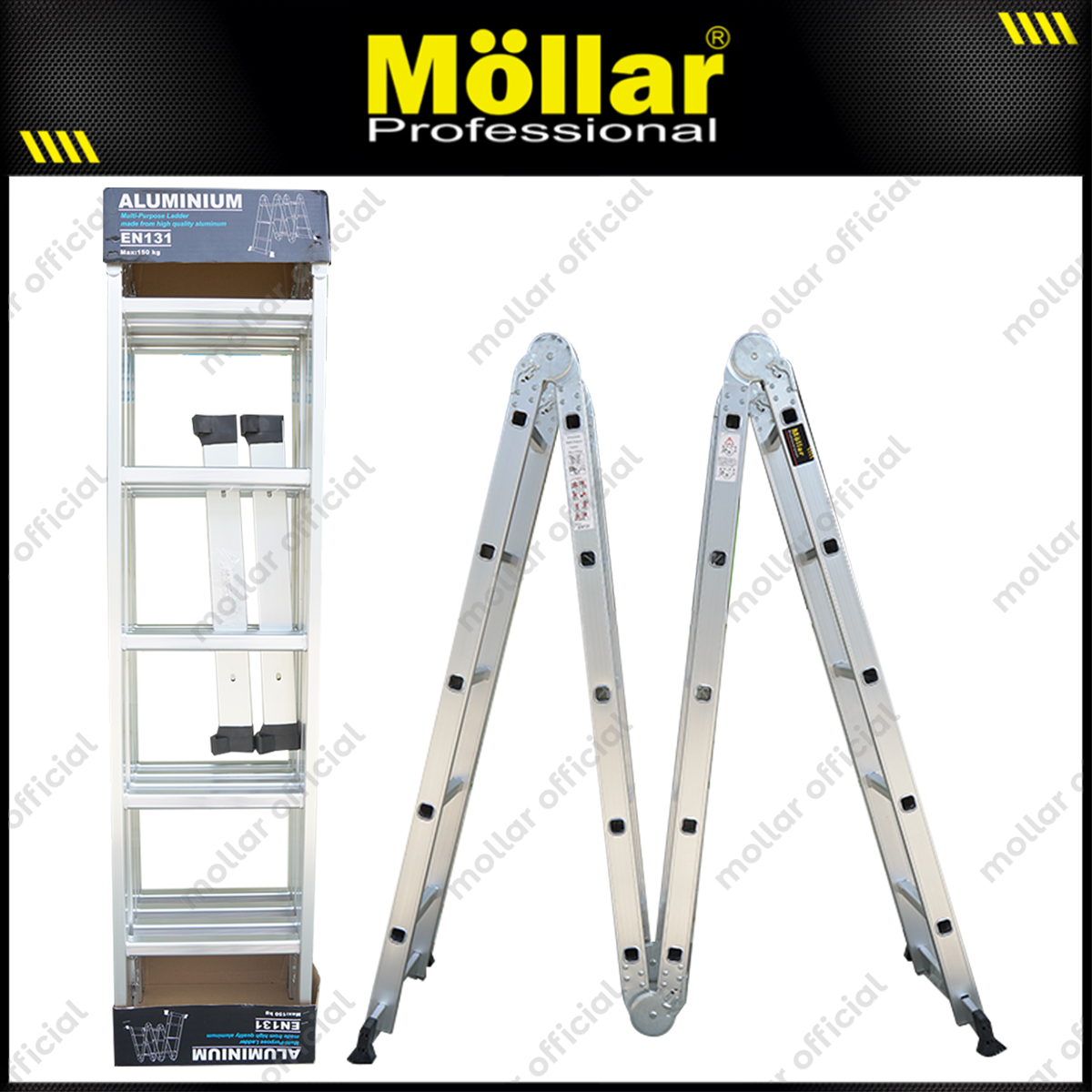 MOLLAR Tangga Lipat Alumunium A 4x5 5.6 meter