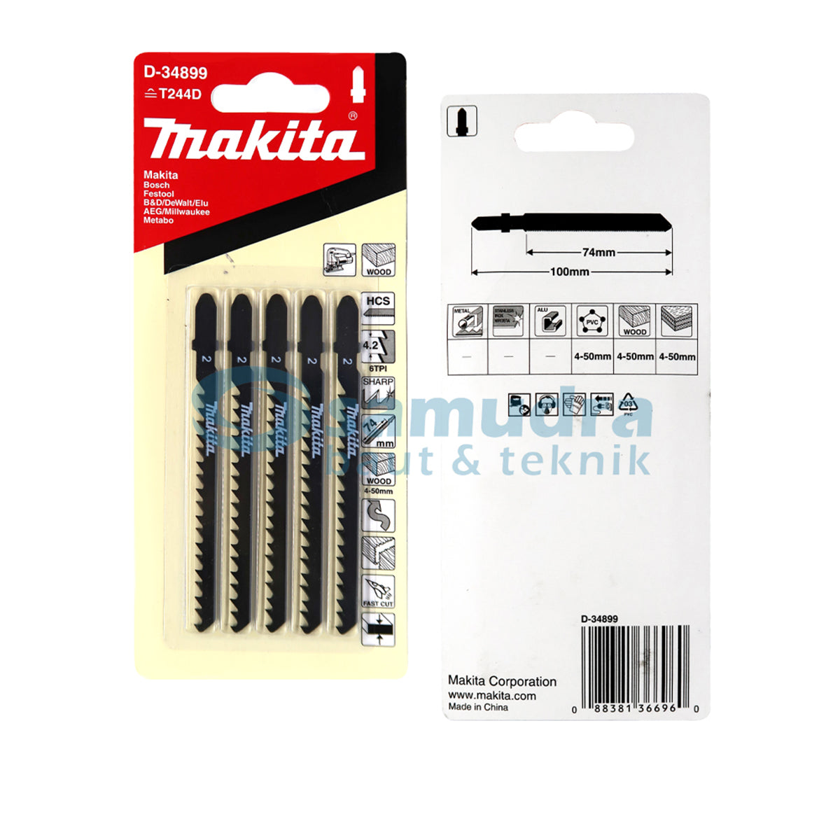 MAKITA D-34899 Mata Jigsaw T244D Set 5 pcs / Jig Saw Blade Wood Fast Curve