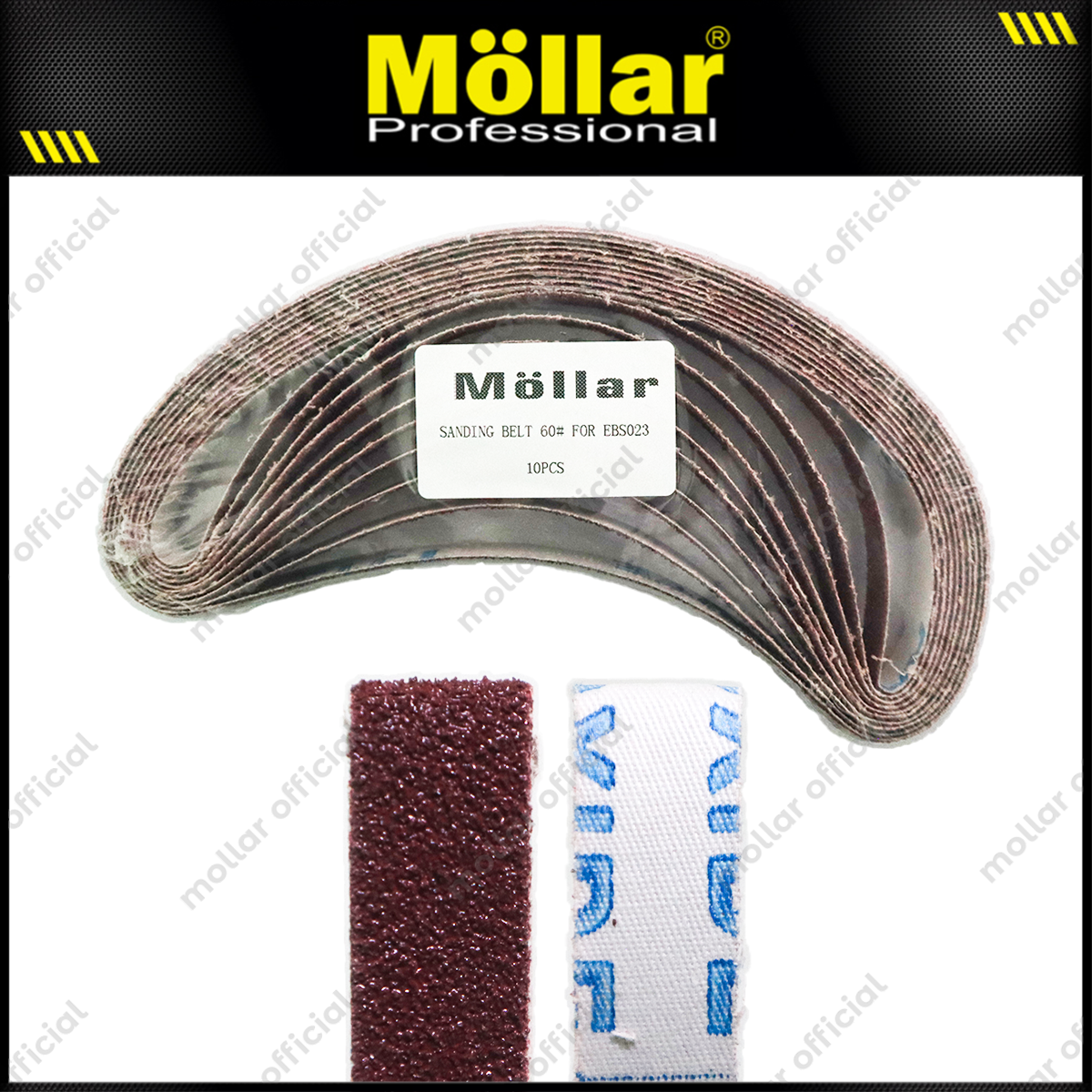 MOLLAR Mata Amplas Sabuk No 60 Adaptor Mesin Gerinda Belt Sander - 10 Pcs