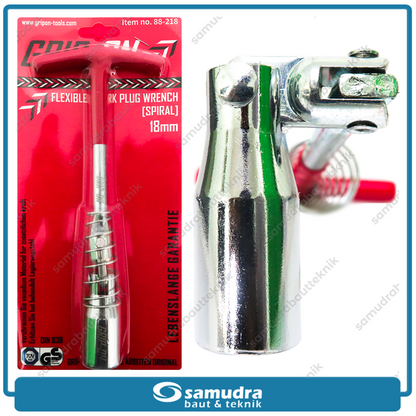 GRIPON 88-218 Kunci Sok T Busi Fleksibel Spiral 18 mm