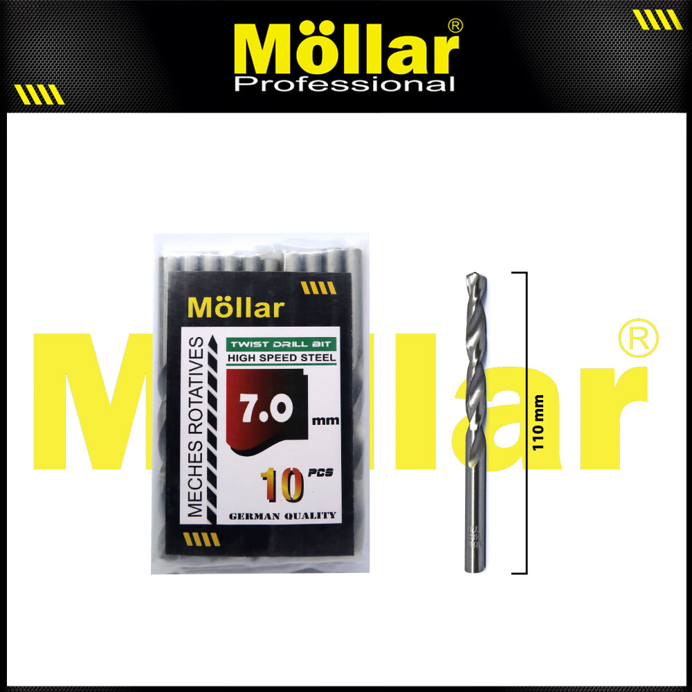 MOLLAR Mata Bor Besi HSS Putih 7 mm