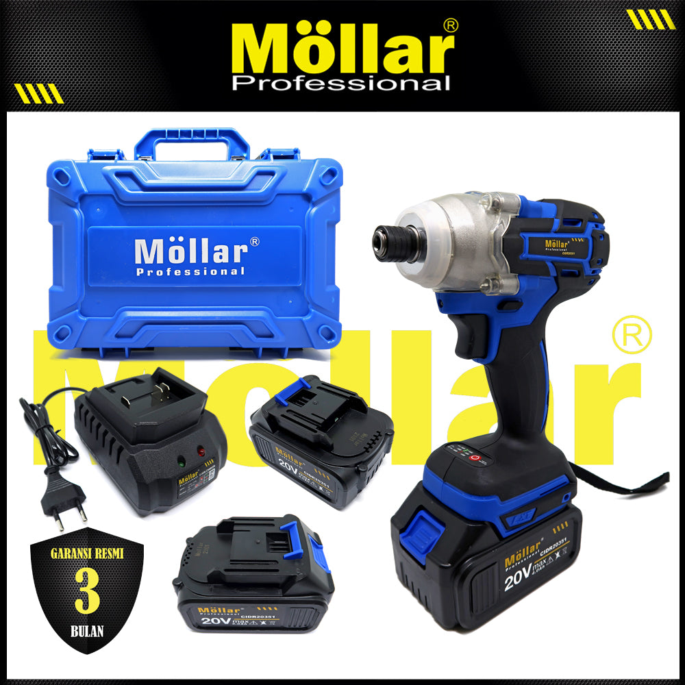 MOLLAR CIDR20351 Mesin Obeng Baterai 20V / Cordless Impact Driver