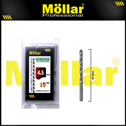 MOLLAR Mata Bor Besi HSS Putih 4.5 mm