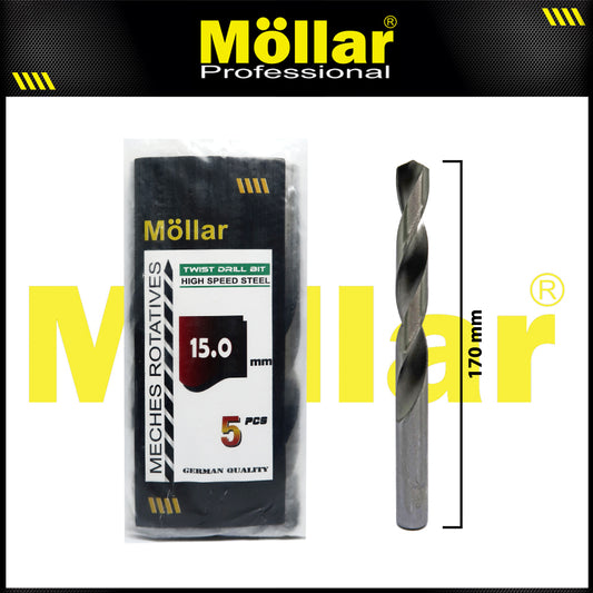 MOLLAR Mata Bor Besi HSS Putih 15 mm