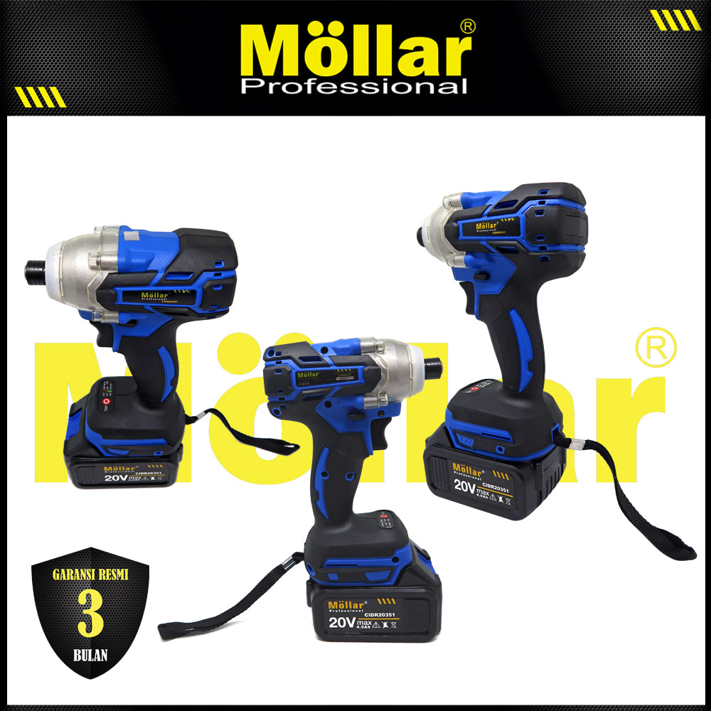 MOLLAR CIDR20351 Mesin Obeng Baterai 20V / Cordless Impact Driver