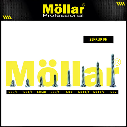 MOLLAR 93-047 Sekrup FH 6 x 3/4 - 100 pcs