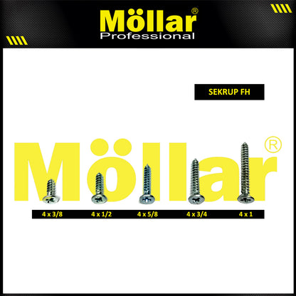 MOLLAR 93-040 Sekrup FH 4 x 1/2 - 100 pcs