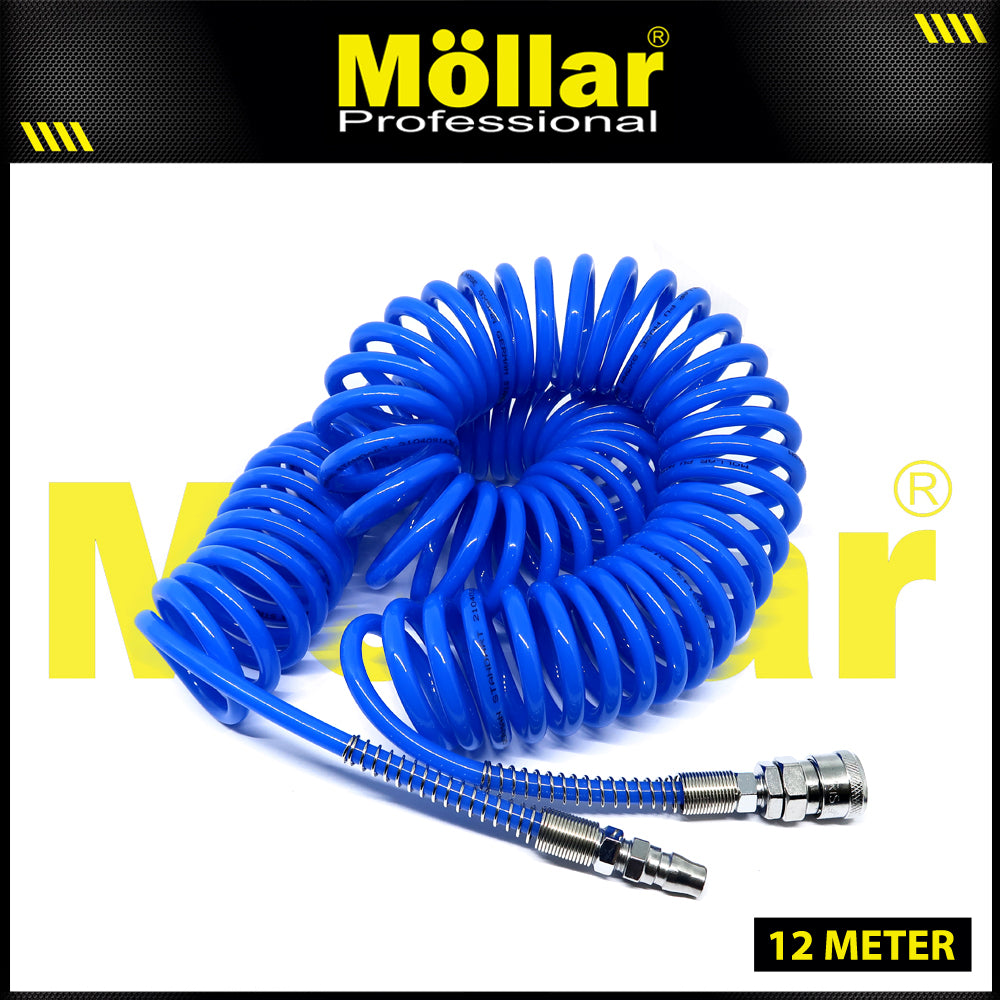 MOLLAR Selang Spiral 12 meter Biru 8 x 5 mm / Selang Recoil