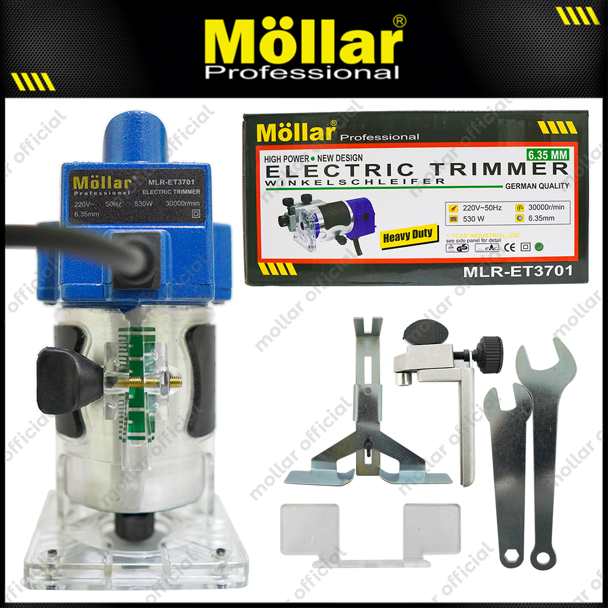 MOLLAR ET3701 Mesin Profil Kayu Listrik 6 mm / Wood Trimmer