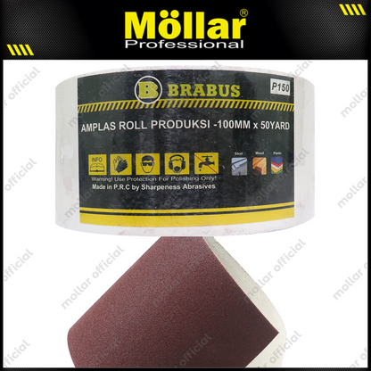 BRABUS No. 150 Amplas Roll 45 Meter Kain Abrasive Cloth Kayu Tembok