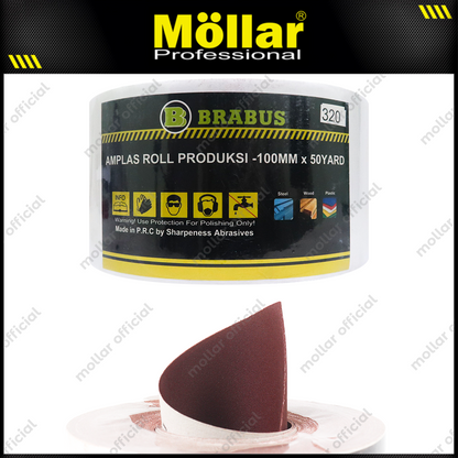 BRABUS No. 320 Amplas Roll 45 Meter Kain Abrasive Cloth Kayu Tembok