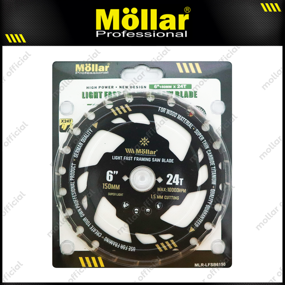 MOLLAR LFSB6150 Mata Gerinda Potong Kayu 6"x24T / Light Fast Framing Saw Blade