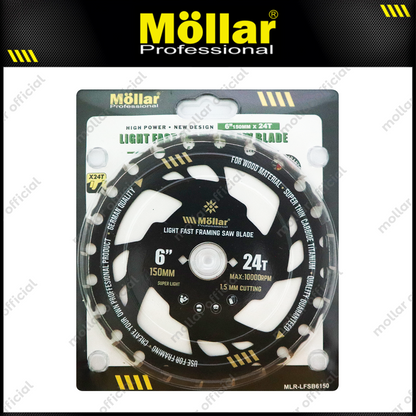 MOLLAR LFSB6150 Mata Gerinda Potong Kayu 6"x24T / Light Fast Framing Saw Blade