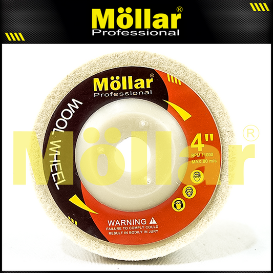 MOLLAR D68720 Mata Gerinda Poles Stainless Steel 4" / Woolen Disc