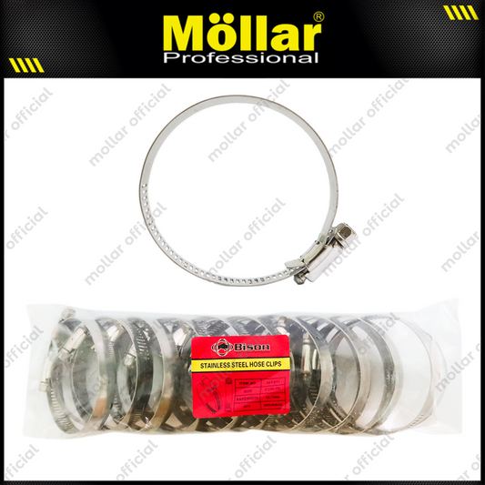 BISON Klem Selang 4" Inch Stainless Steel Hose Clips - Isi 20 Pcs