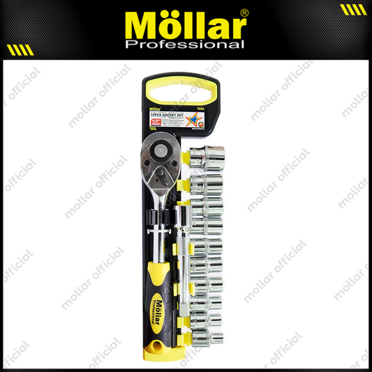MOLLAR MLR-SOC012 Kunci Sok Set 12 pcs Handle Ratchet 1/2"