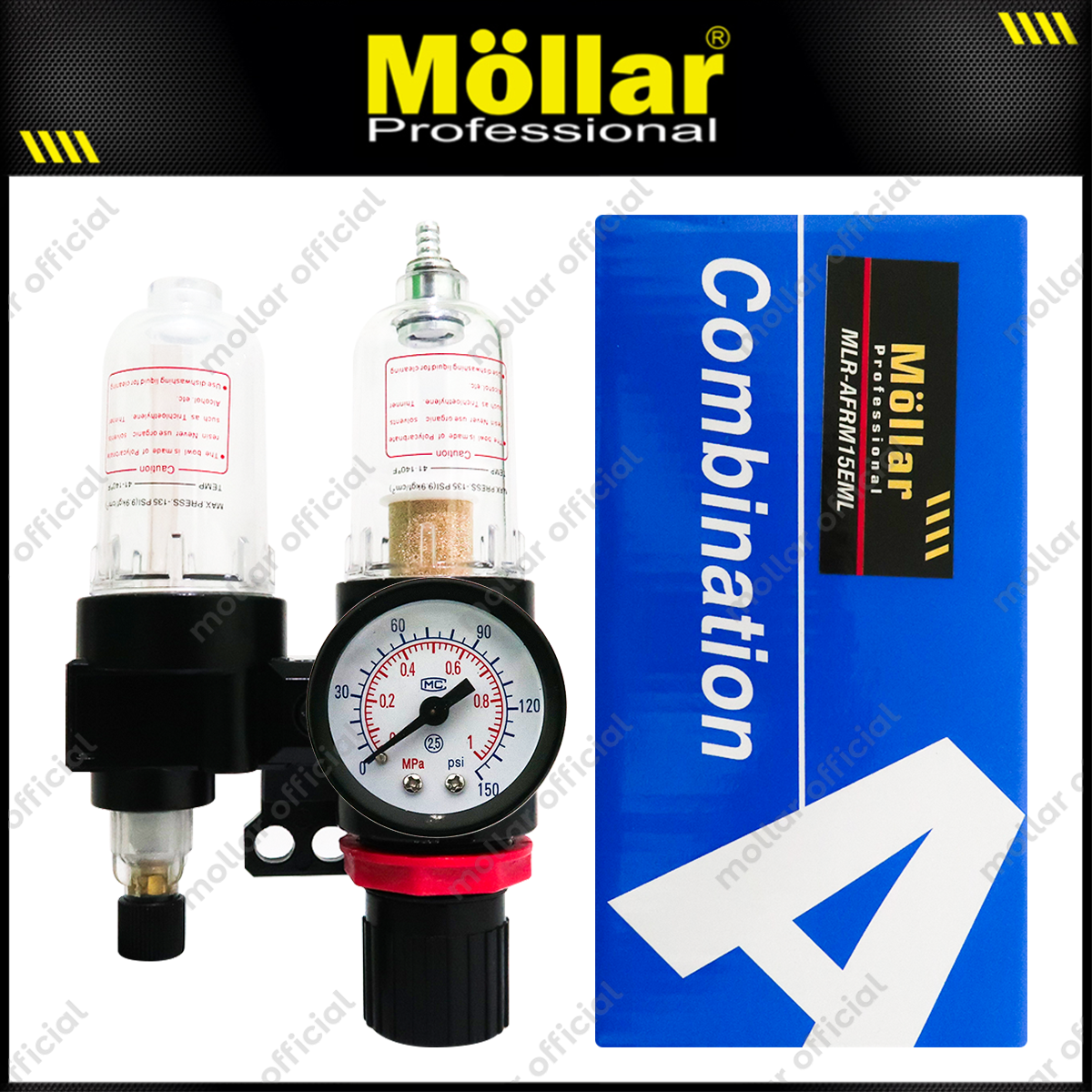 MOLLAR AFRM15EML Mini Air Filter Control Unit Kompresor Angin Double