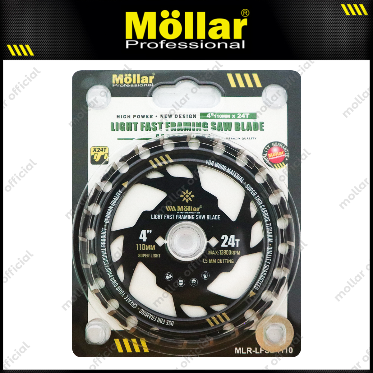 MOLLAR LFSB4110 Mata Gerinda Potong Kayu 4"x24T / Light Fast Framing Saw Blade