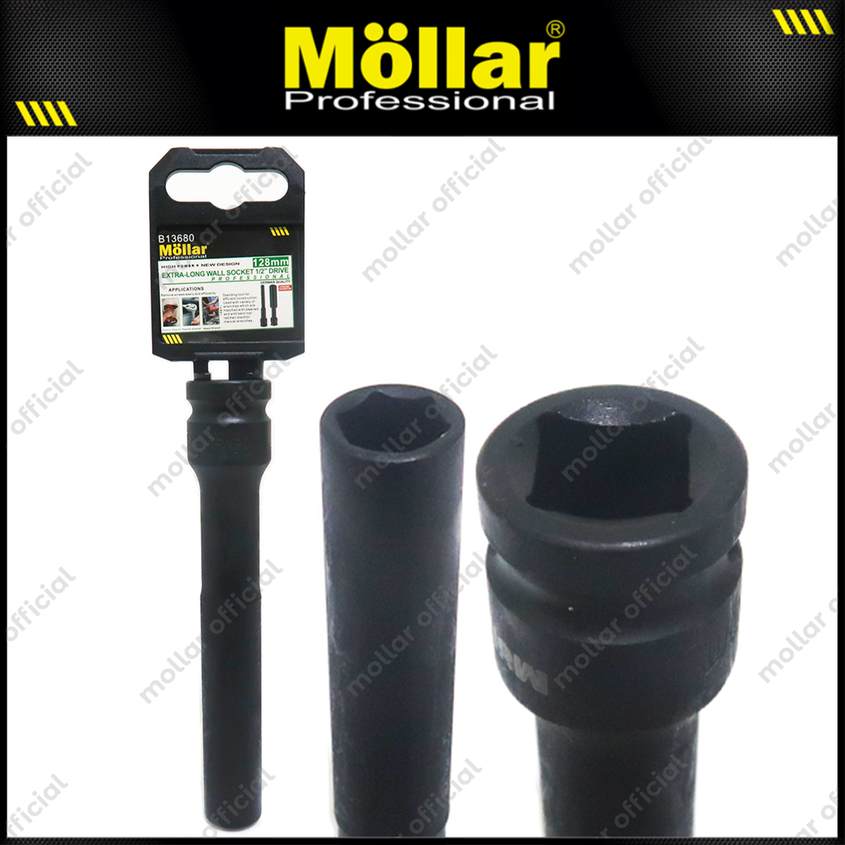 MOLLAR B13680 Mata Sok Impact Panjang Extra Long 128 mm 1/2" 6PT 12 mm